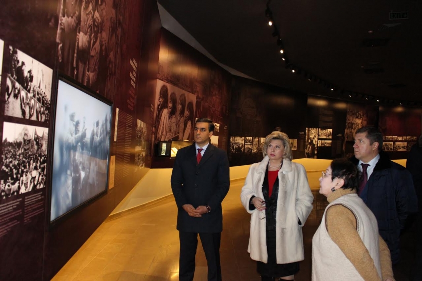 The Human Rights Commissioner of the Russian Federation laid flowers at the Genocide Monument