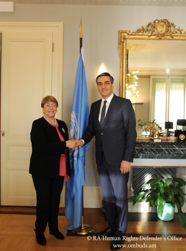 The High Commissioner for Human Rights and the Human Rights Defender of Armenia discussed cooperation issues in Geneva